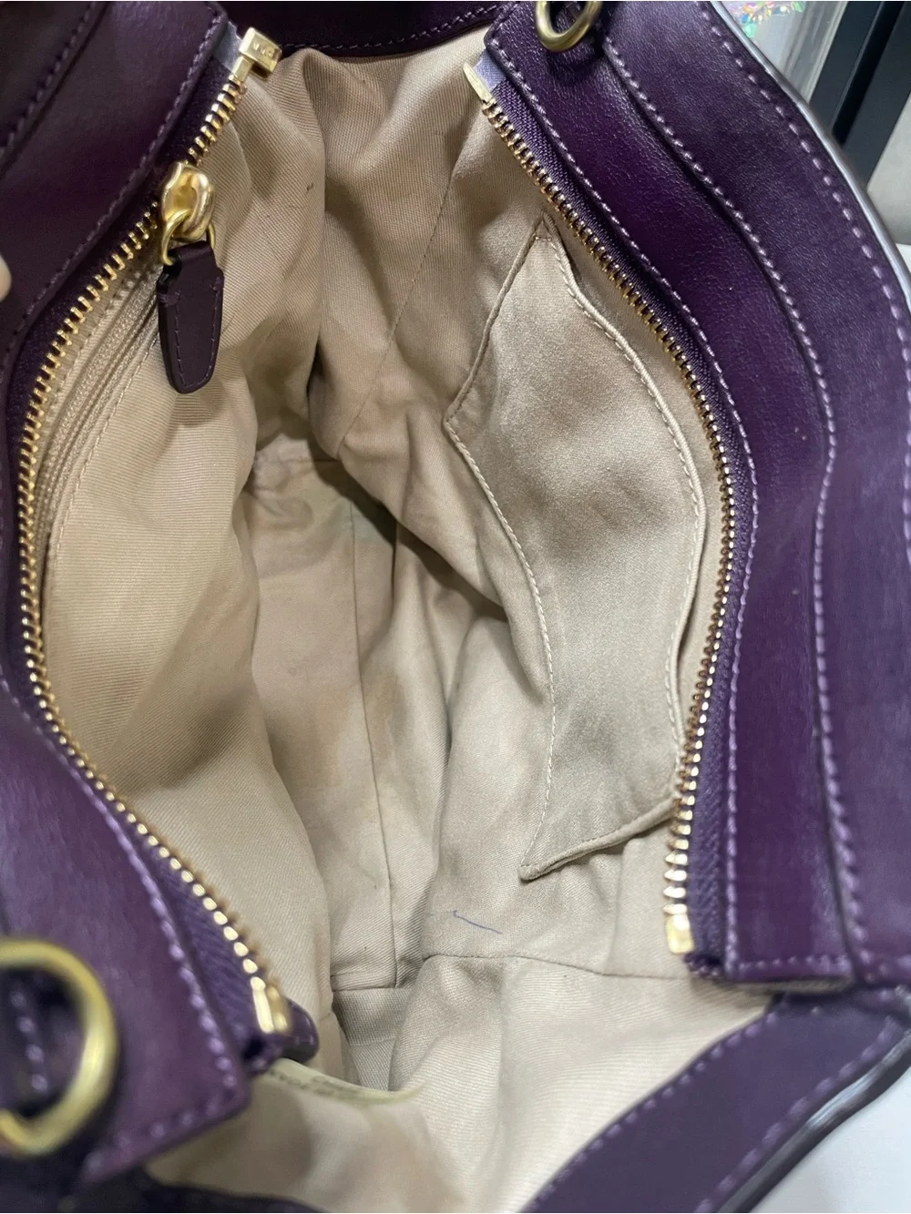 COACH Legacy Mini Tanner Purple Leather Crossbody Satchel Bag #48894